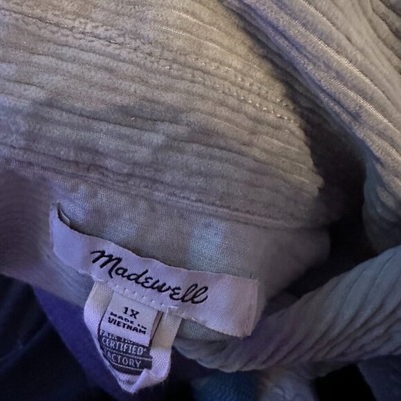 Madewell Plus Corduroy Yorkway Shirt Jacket Sage Mist 1x - Picture 4 of 6